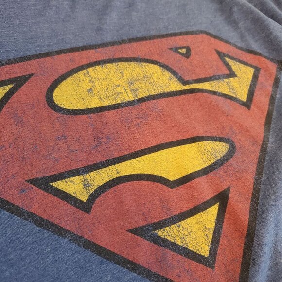 Old Navy Tshirt Men's Superman Shield Graphic Tee XXL Royal Heather Blue - Picture 6 of 8